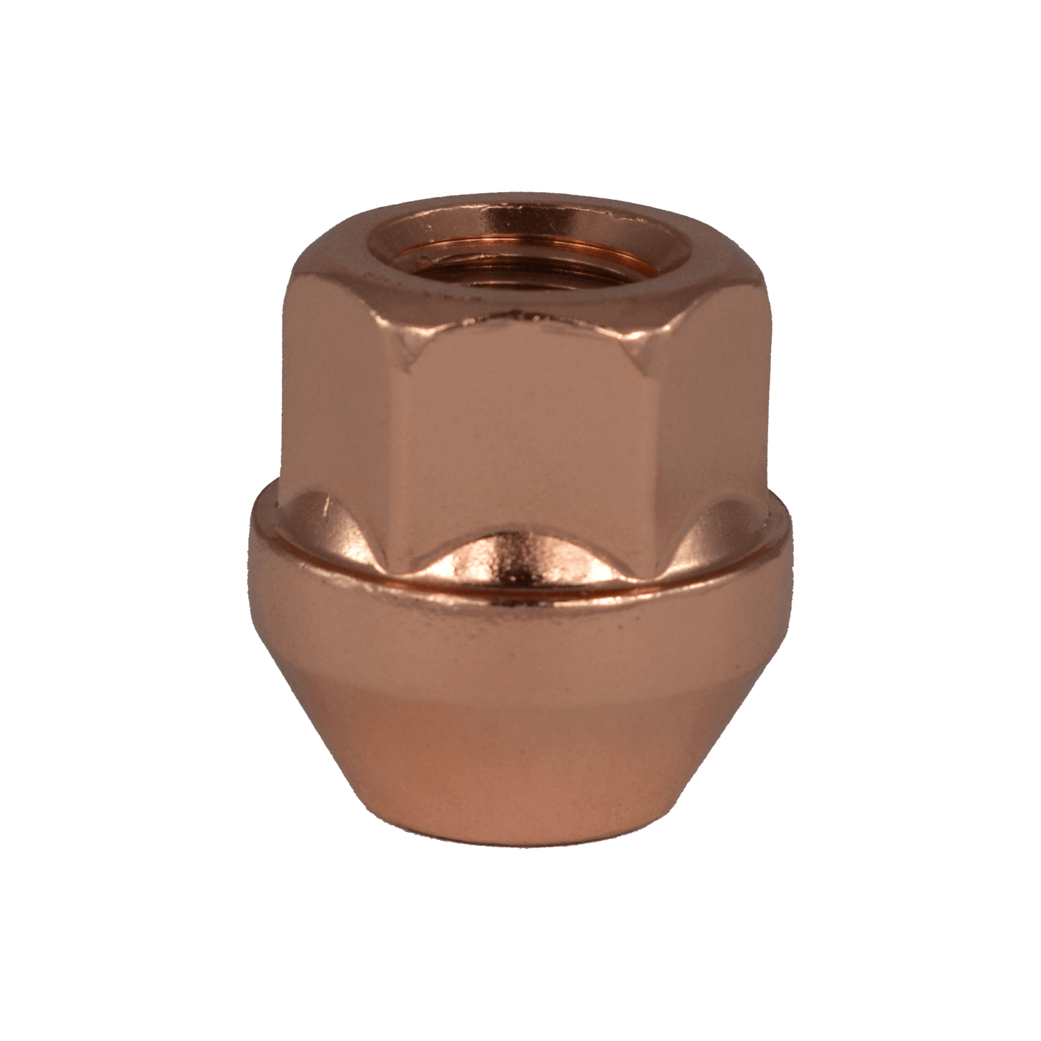 Open end lug nut for alloy wheels, thread M12x1.25, hex 19, length 25