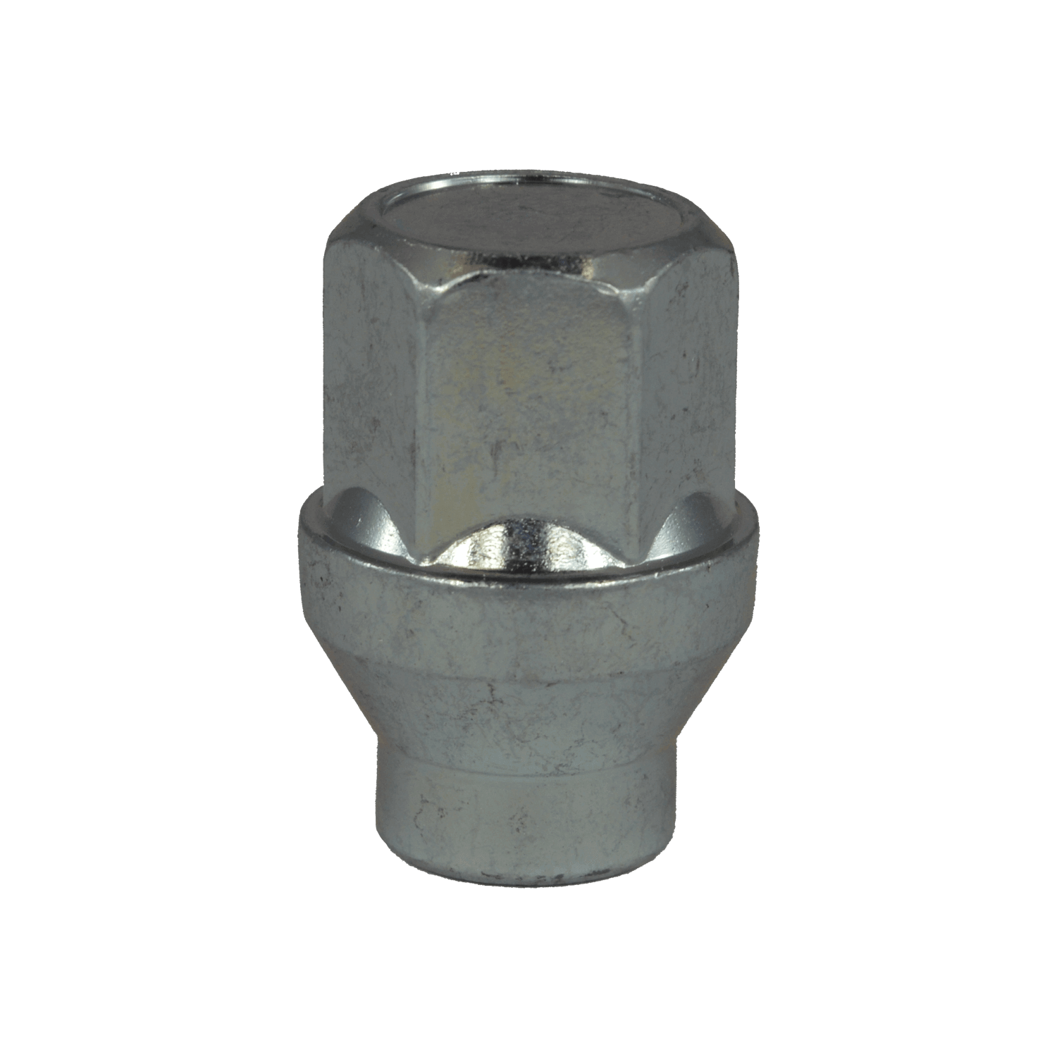 Closed end lug nut with shank for alloy wheels, thread M14x1.5, hex 19